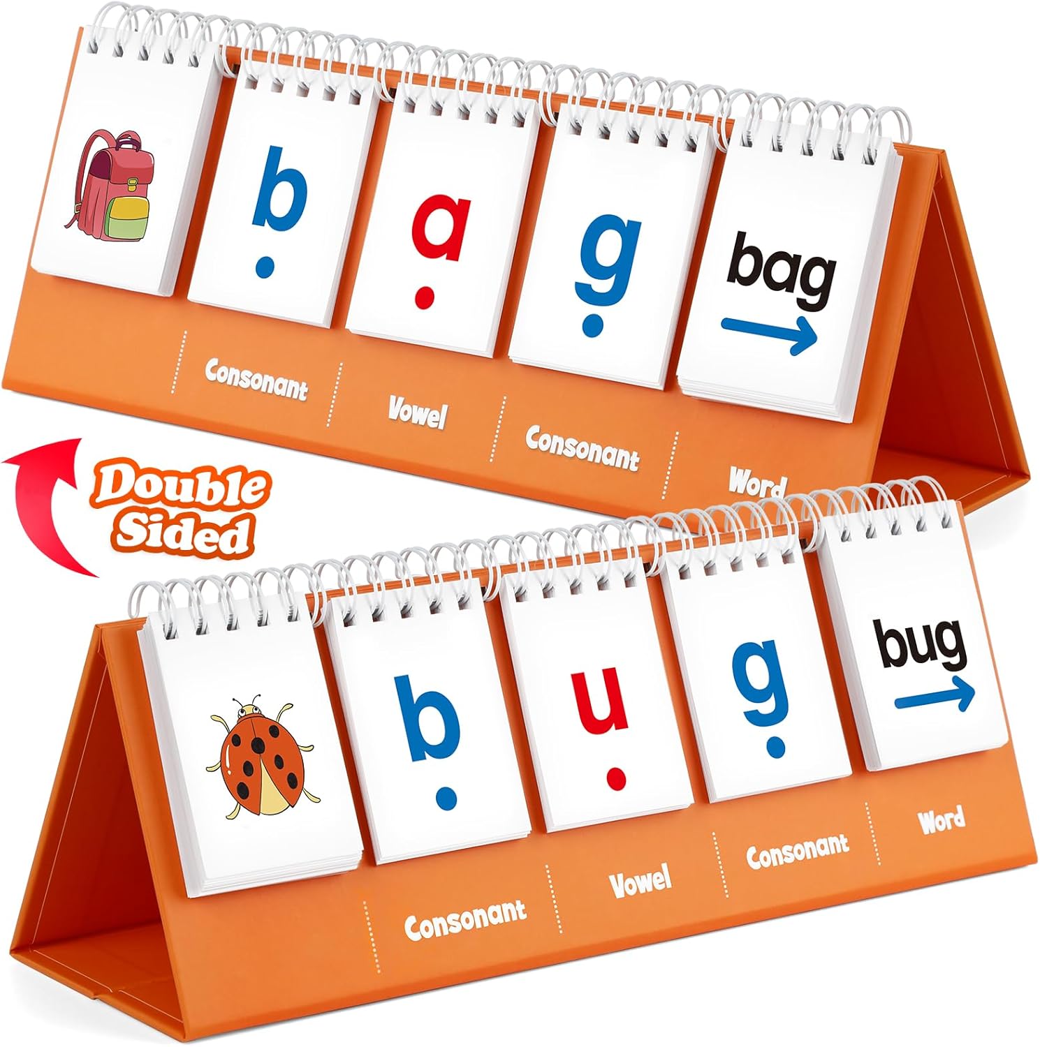 Aizweb CVC word games phonics flash cards front view educational preschool toy