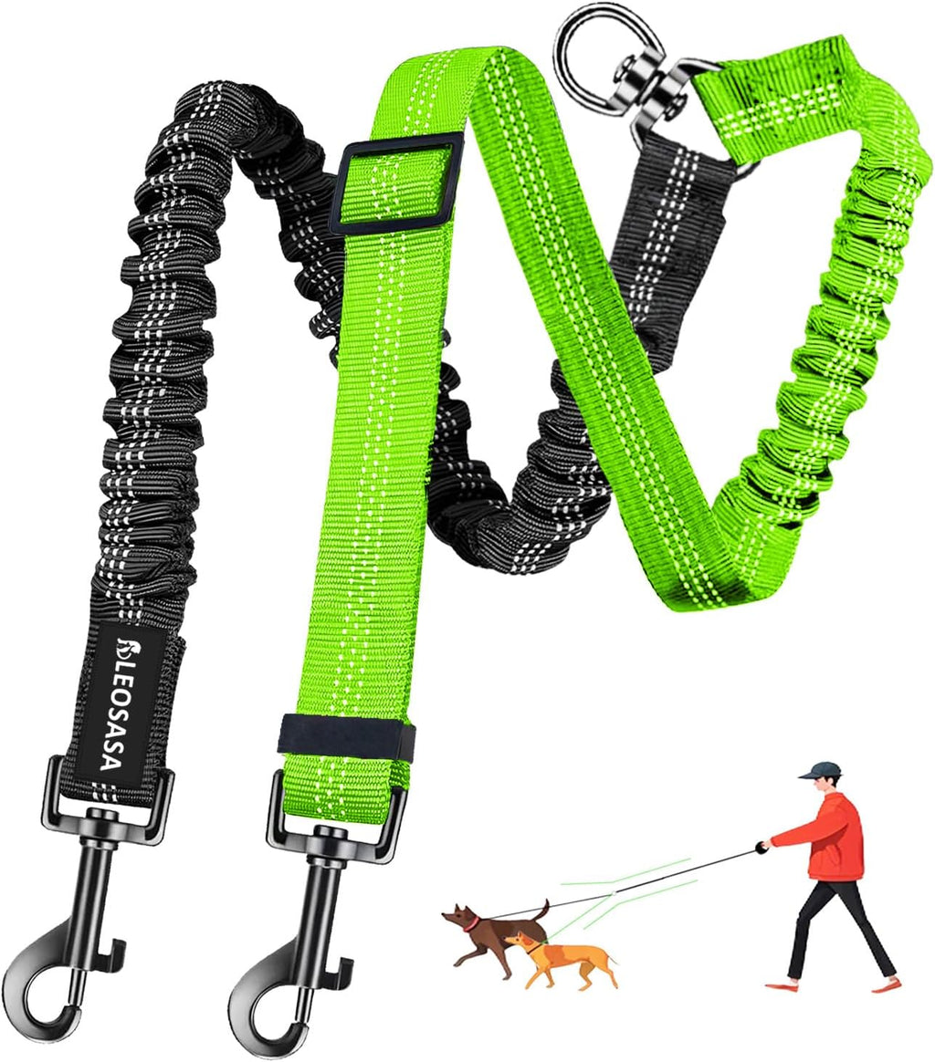 Double Dog Leash - 360 degreesSwivel Tangle Free Splitter Attachment, 2 Dogs Multi-Functional Leashes, Dual Rope for Outdoor Walk Train Small Medium Large Two Pet, Fuchsia - Image 14