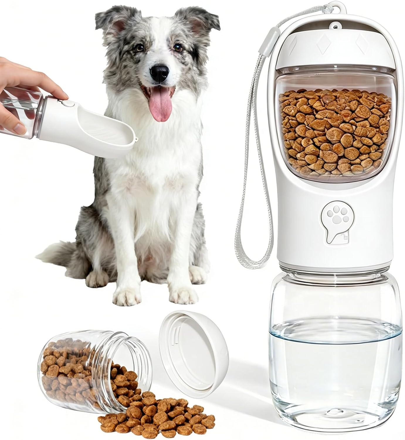 Dog Water Bottle, Portable Water Bottle with Food Container for Dogs Cat Pet Hiking Walking Travel Camping, Leak-Proof Dog Water Bowl Dispenser with Feeder Function Puppy Essentials - Image 11
