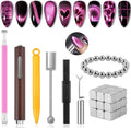 EBANKU 54 Pieces Cat Eye Nail Magnet Kit Front View
