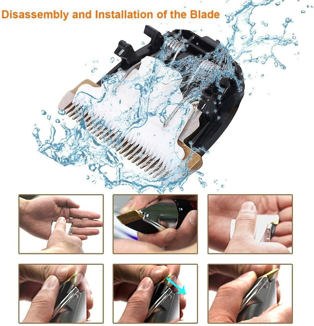 Low noise pet hair trimmer set with adjustable guide combs and scissors