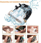 Low noise pet hair trimmer set with adjustable guide combs and scissors