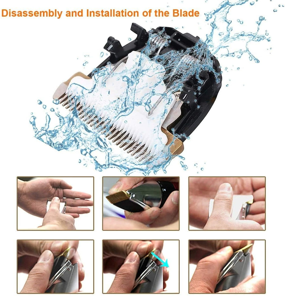 Low noise pet hair trimmer set with adjustable guide combs and scissors