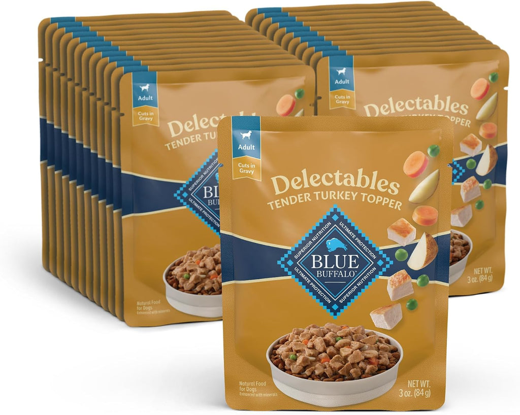 Blue Buffalo Delectables Variety Pack Natural Grain Free Wet Dog Food Topper (Tasty Chicken & Hearty Beef) Tender Cuts in Gravy with Natural Ingredients, Vitamins & Minerals, 3-oz. Each (12 Pouches) - Image 12