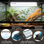 Hygger Zoo T5 linear lighting kit installation view on reptile cage