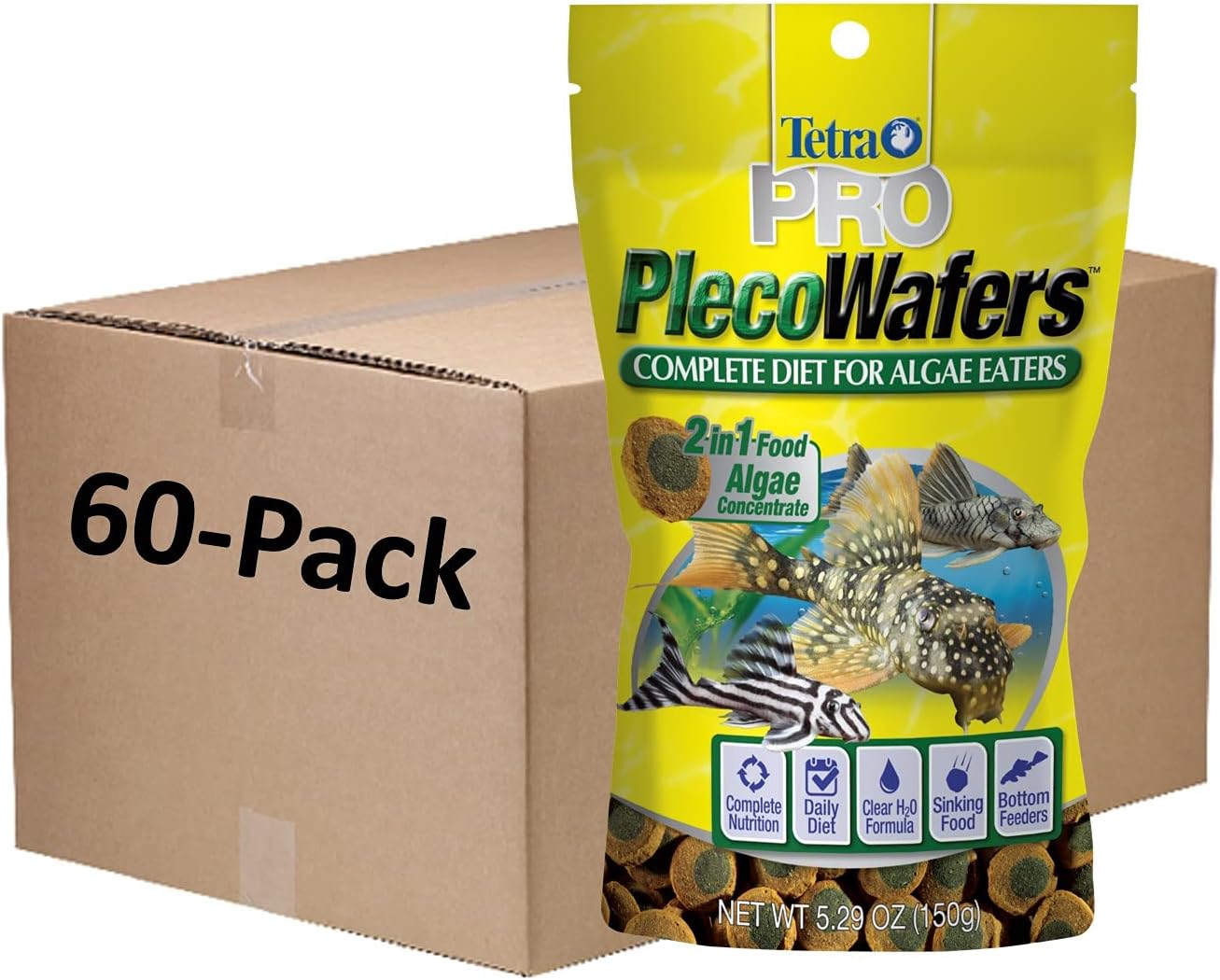 Tetra PRO PlecoWafers 2.12 Ounces, Nutritionally Balanced Vegetarian Fish Food, Concentrated Algae Center, Golds & Yellows, Model Number: 16447 - Image 6