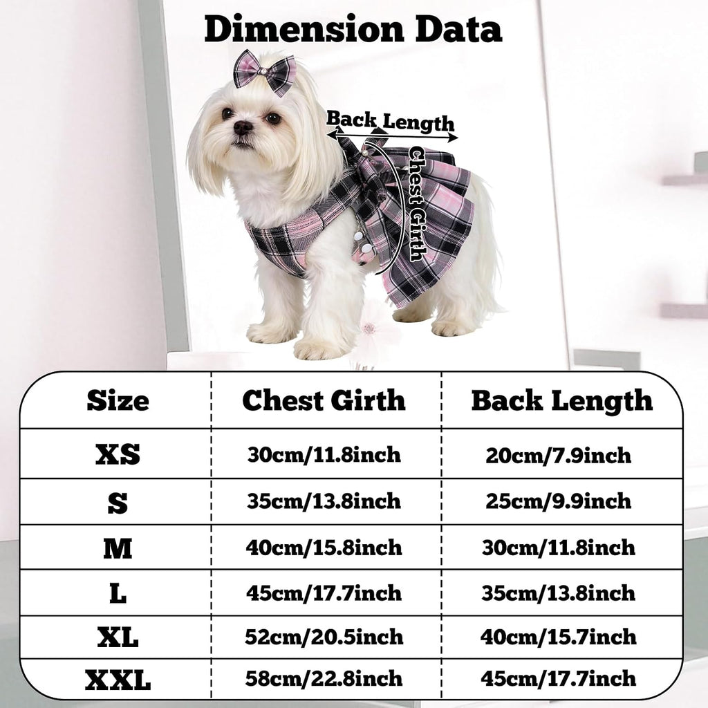 Adjustable puppy vest outfit with matching leash displayed on a white background