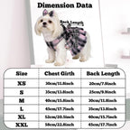 Adjustable puppy vest outfit with matching leash displayed on a white background