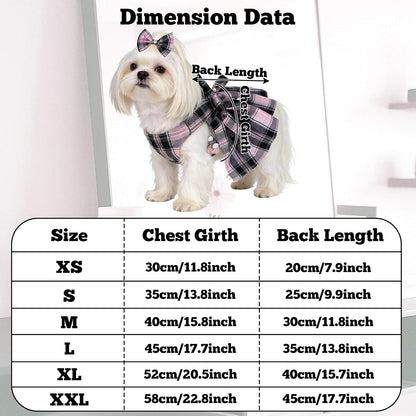Adjustable puppy vest outfit with matching leash displayed on a white background