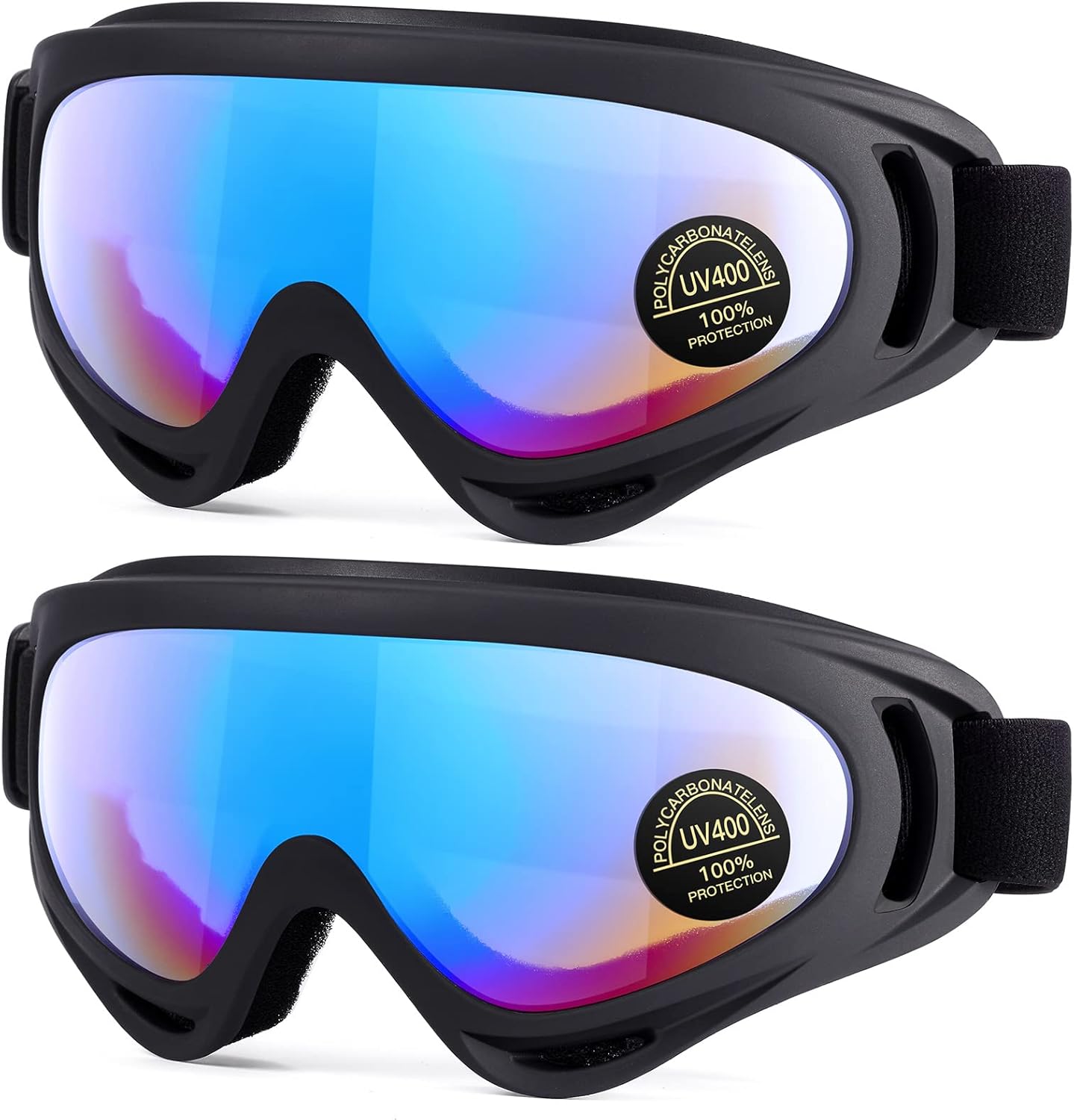 MAMBAOUT 2-Pack Snow Ski Goggles, Snowboard Goggles for Men, Women, Youth, Kids, Boys or Girls - Image 10
