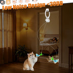 Smart self-play door-hanging cat toy packaged with USB charging cable.