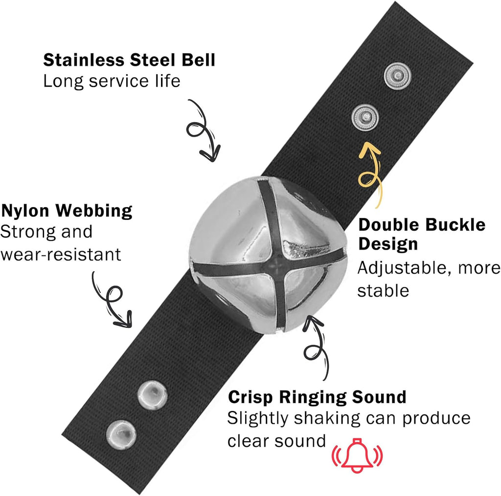 SCENEREAL pet tracker bell attached to a nylon collar loop