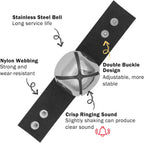 SCENEREAL pet tracker bell attached to a nylon collar loop