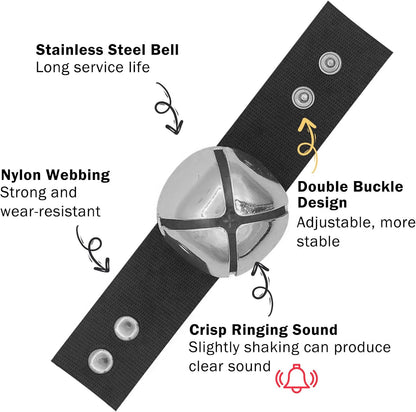 SCENEREAL pet tracker bell attached to a nylon collar loop