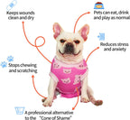CuteBone Cat Surgical Onesie Extra Small side profile showing pink pig pattern