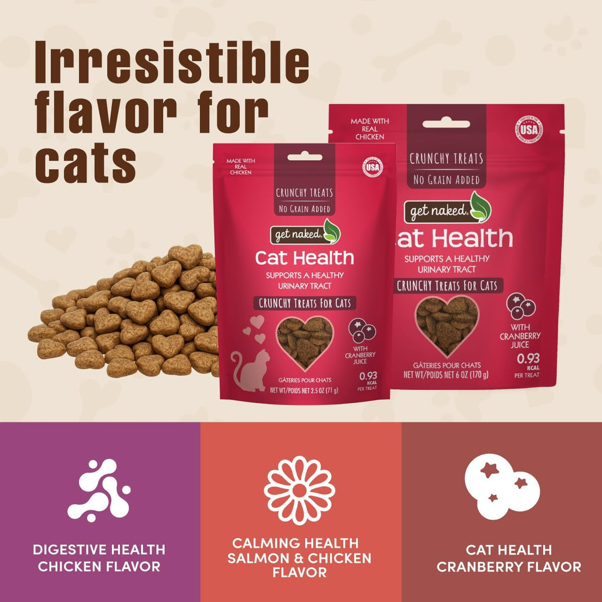 Get Naked Urinary Health Crunchy Treats For Cats, Cranberries, (1 Pouch), 2.5 Oz - Image 9