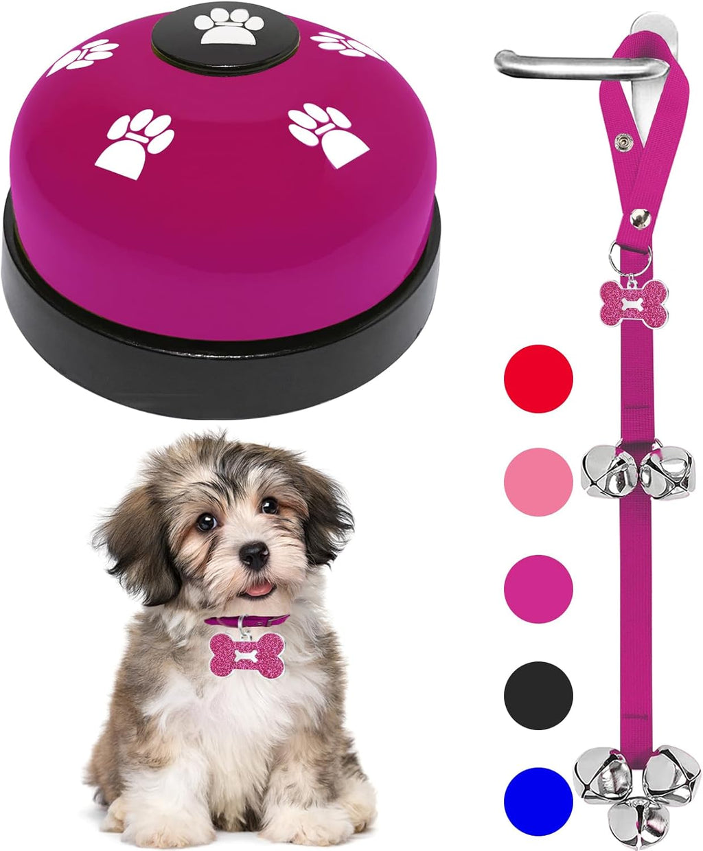 2 Pack Dog Door Bells Dog Doorbell to go Outside Puppy Train Bell for Dogs to Ring to go Potty Puppy Toilet Training Bell Jingle Bells for Door Knob Girl Puppy Essentials Accessories (Pink) - Image 11