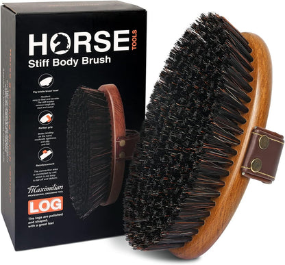 Maximilian World Class Handmade Equine Stiff Body Horse Brush front view