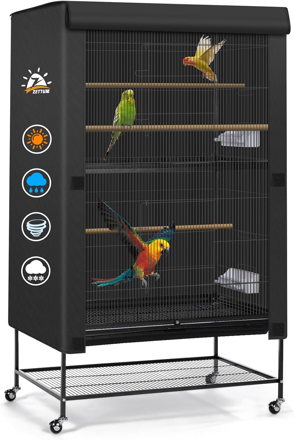 Zettum heavy duty pet crate cover fully enclosed for parrot sleep routine