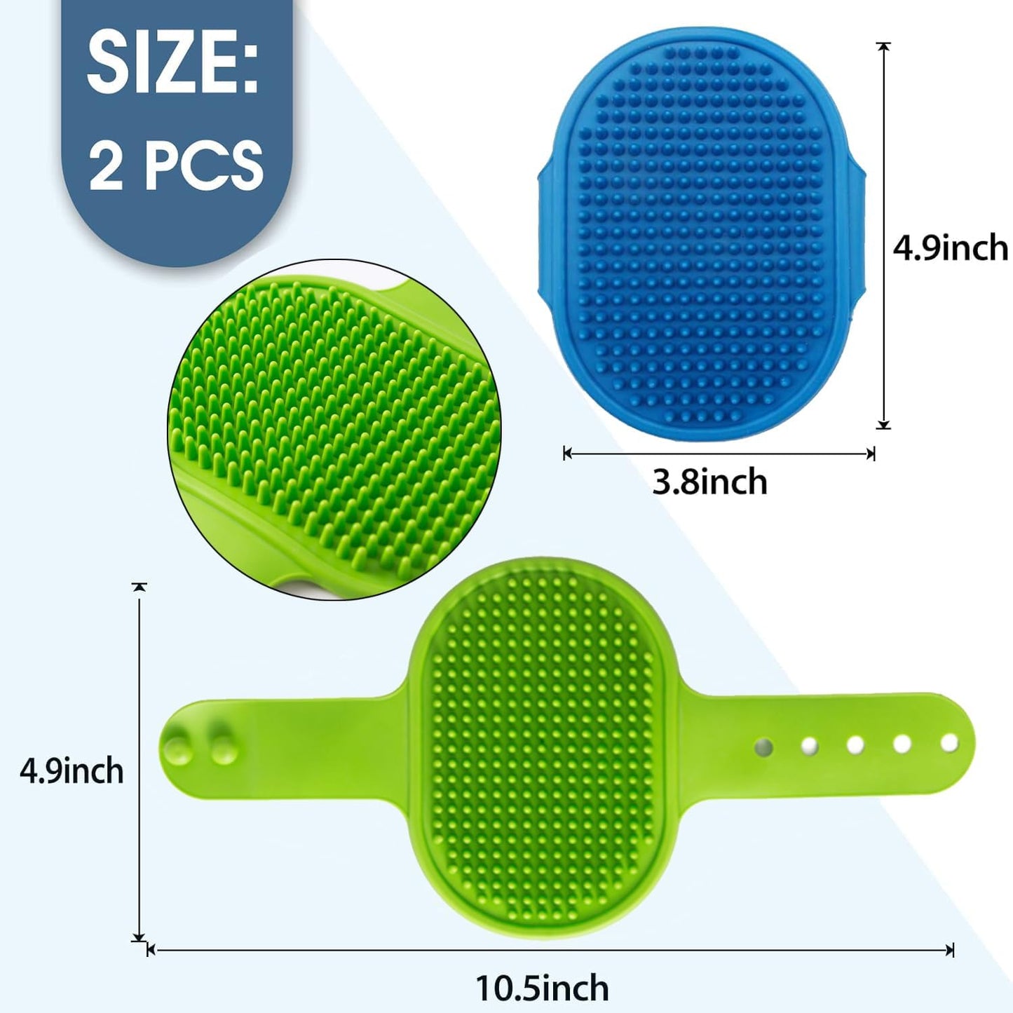 Side view of the lightweight and compact Kwispel pet shampoo brush