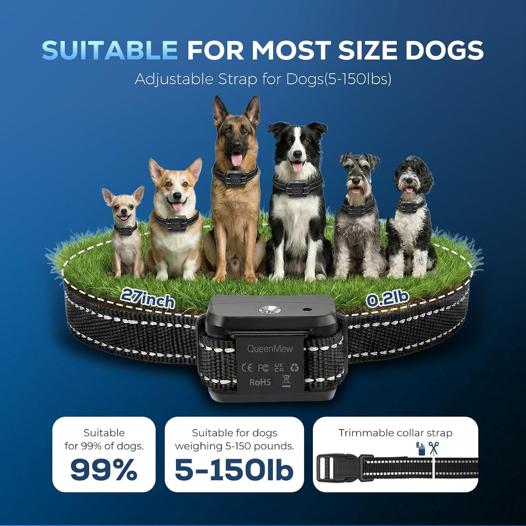 Citronella Dog Bark Collar, Dog Bark Collar for Large Medium Small Dogs, Bark Collar with Adjustable Spray & Sensitivity, Rechargeable Anti-Bark Collar for Dogs with Safe, 2 Collar Straps(Black) - Image 4