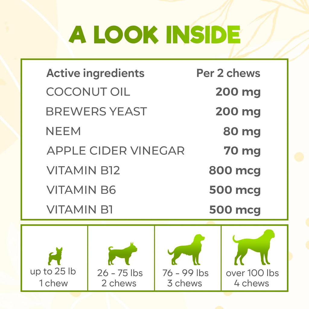 Back label of ZENO oral pest control chewables with directions and information.