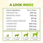 Back label of ZENO oral pest control chewables with directions and information.