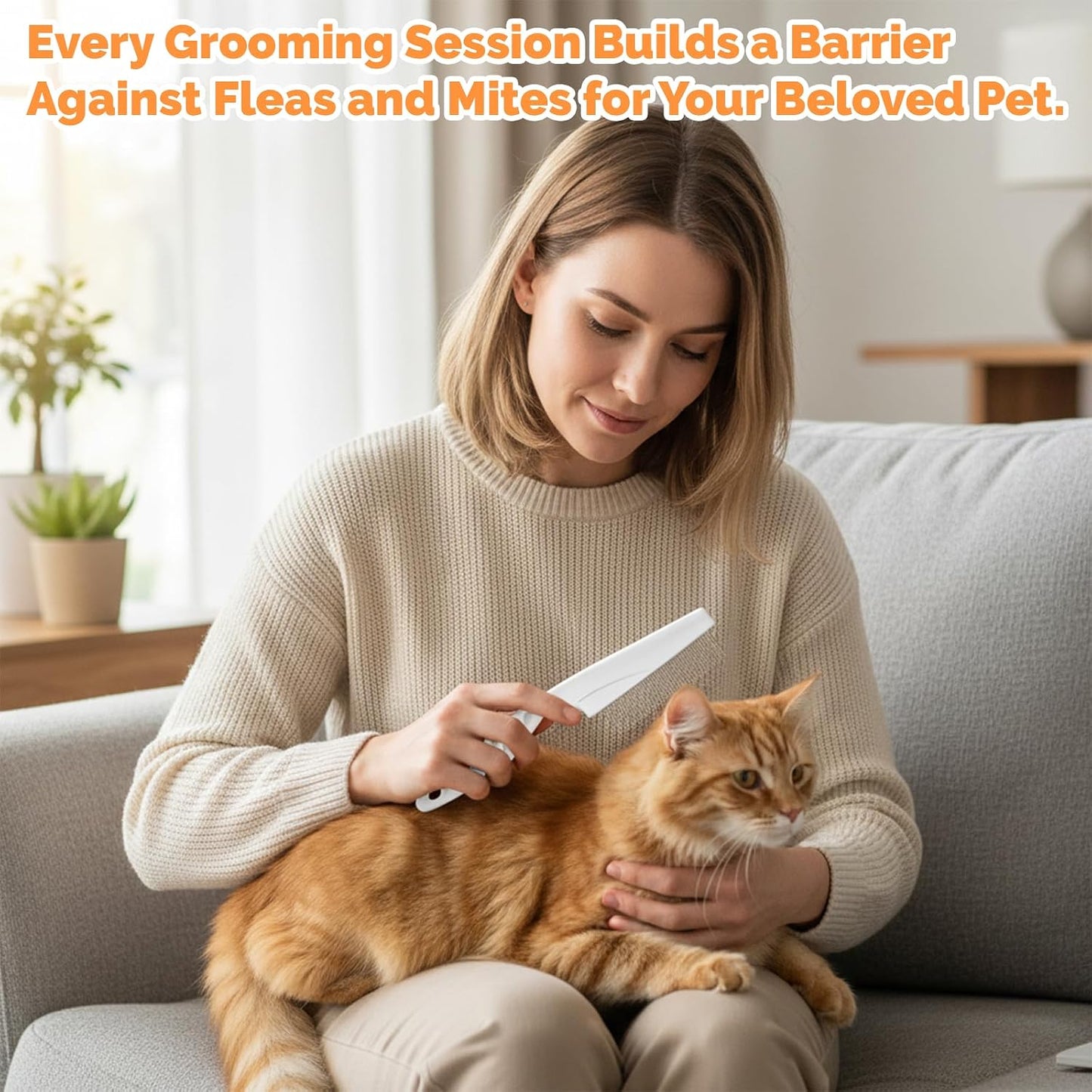 Fiyooau small pet grooming tool displaying the rounded tip pins for safe skin contact
