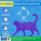 Six month supply packaging detail of WEALLIN fast acting fleas control for cats.