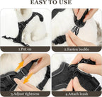 Shudyear black cat vest with reflective safety strips low light visibility