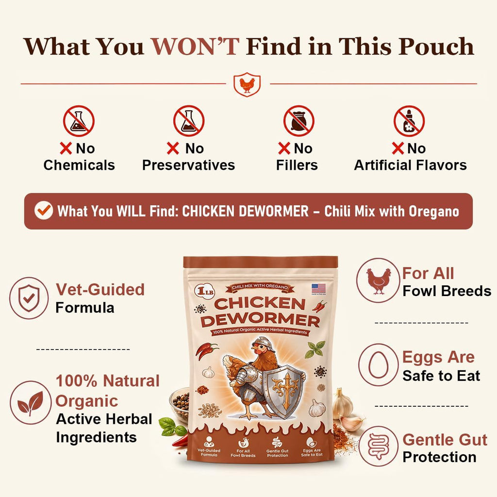 Natural Chicken Dewormer Powder, Chili Mix with Oregano for Poultry Supplement,16OZ - Image 8