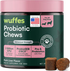 Wuffes Daily Probiotic for Dogs soft chews bottle front view