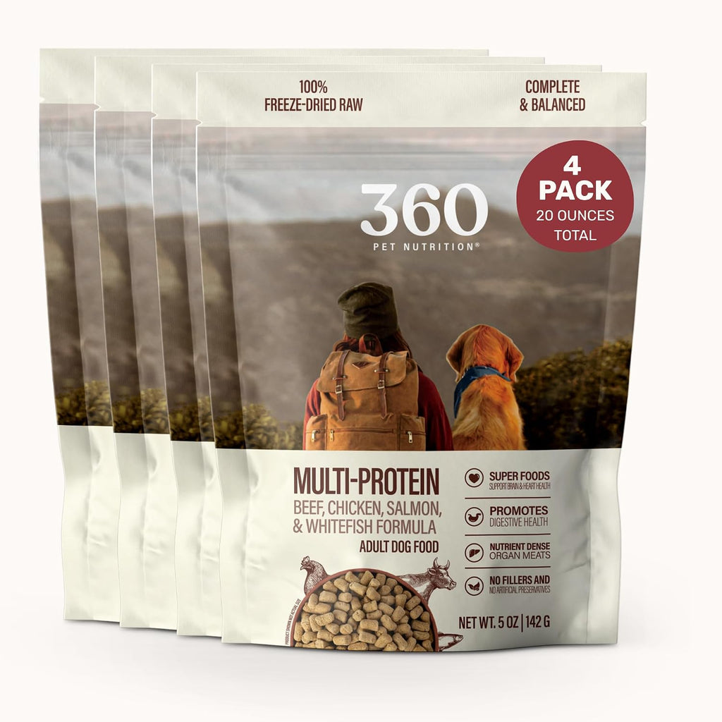 360 Pet Nutrition Freeze-Dried Raw Dog Food - Multi-Protein with Beef, Chicken, Fish, Liver & Organs, High Protein, Omega-3s, Fruits, Veggies & Superfoods, Grain-Free, No Fillers, 1 lb - Made in USA - Image 14