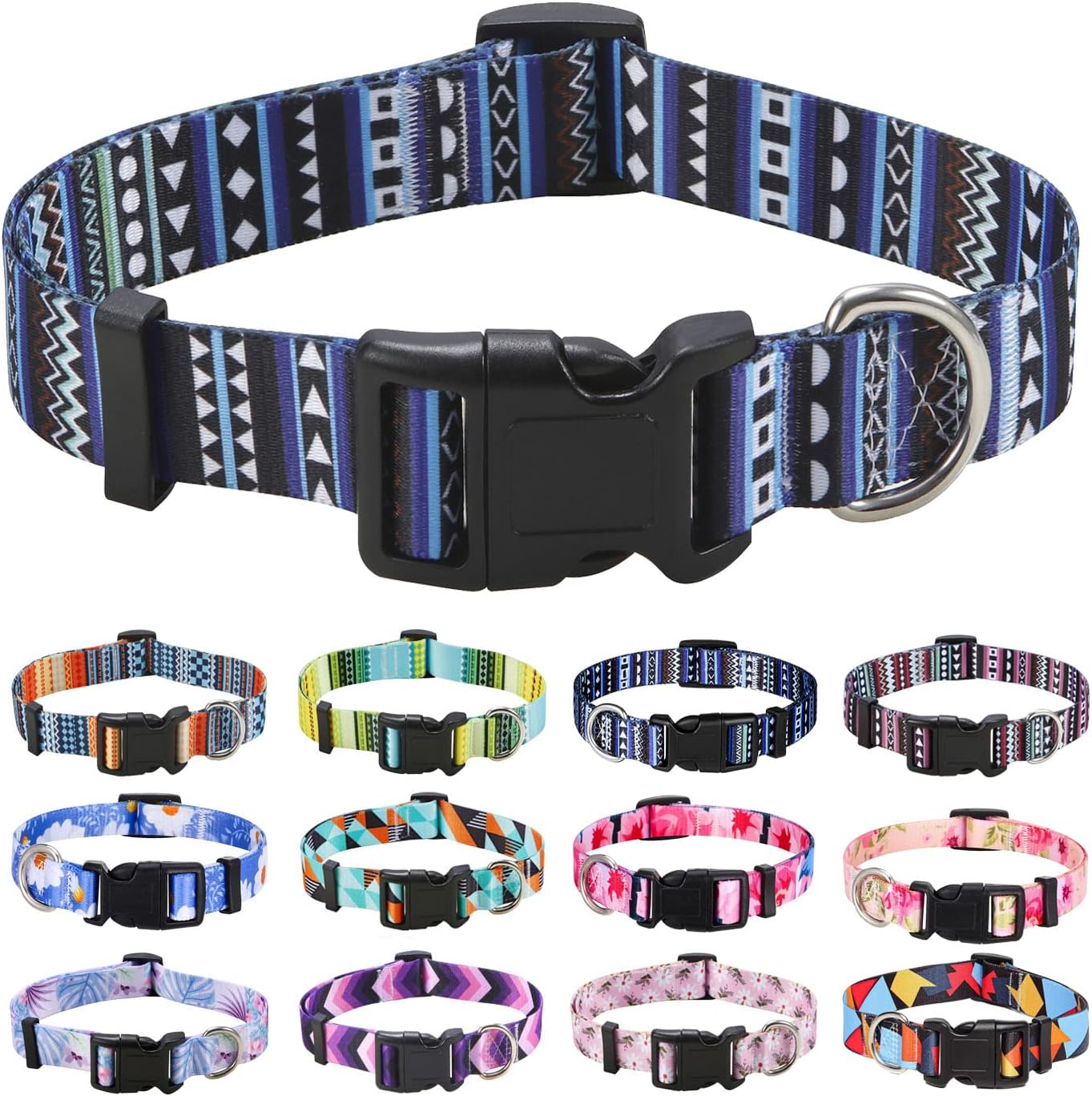 Medium size Mihqy dog collar laid flat on surface