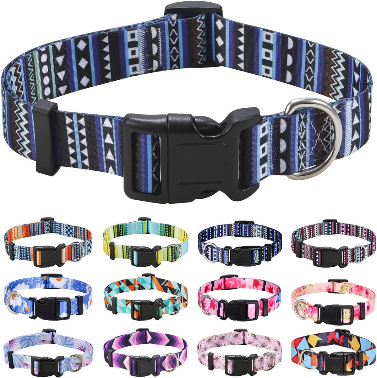 Medium size Mihqy dog collar laid flat on surface