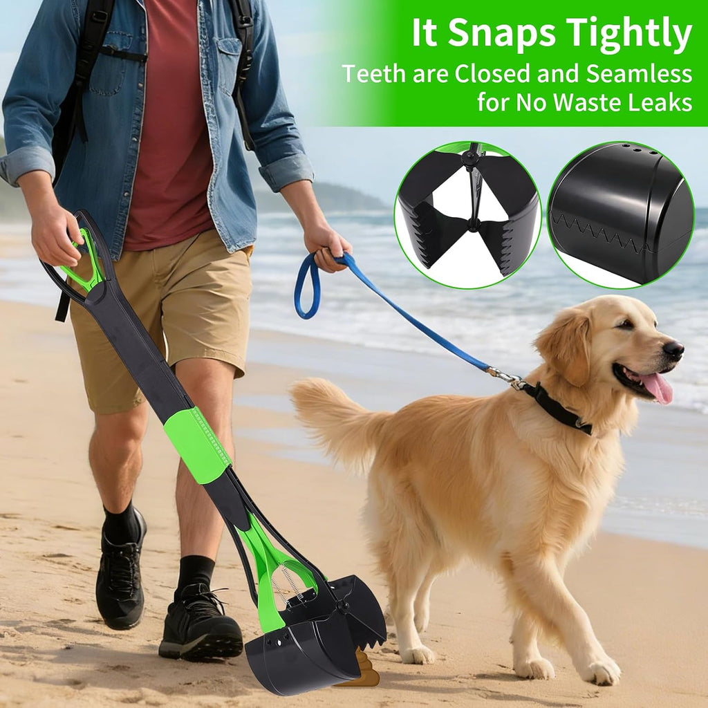 ienjoyed 36" Large Dog Pooper Scooper for Large Dogs Heavy Duty, Non-Breakable Dog Poop Scooper with Wide Handle for Grass, Gravel, Durable Dog Poop Pick Up Tool, Long Handled Poop Grabber (Green) - Image 9