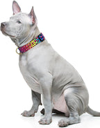 Close up of neon leopard pattern on TMOODEL dog collar