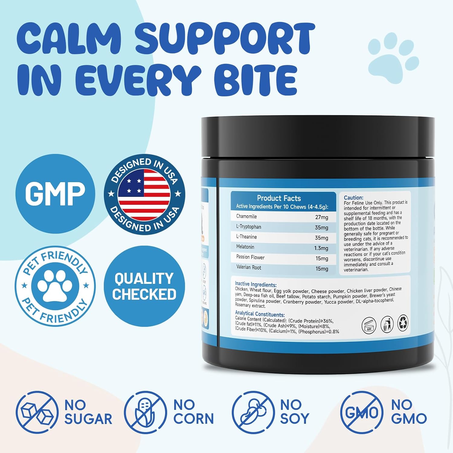 LHQR pet care calming supplements package details for multi cat households
