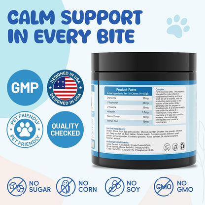 LHQR pet care calming supplements package details for multi cat households