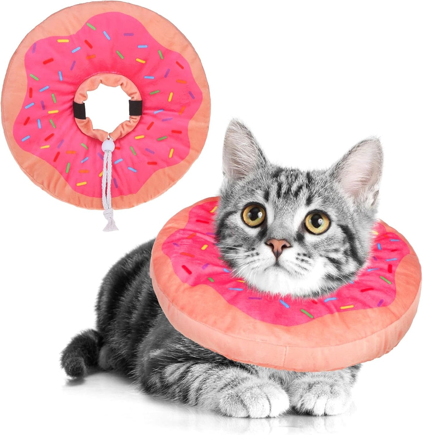 BEAUTYZOO Cat Cone Collars Soft, Cat Recovery E Collars After Surgery to Stop Licking, Adjustable Elizabeth Circle Collar Cute Pet Donut Pillow for Cats Kitten Small Dogs, Cute Shark S - Image 14
