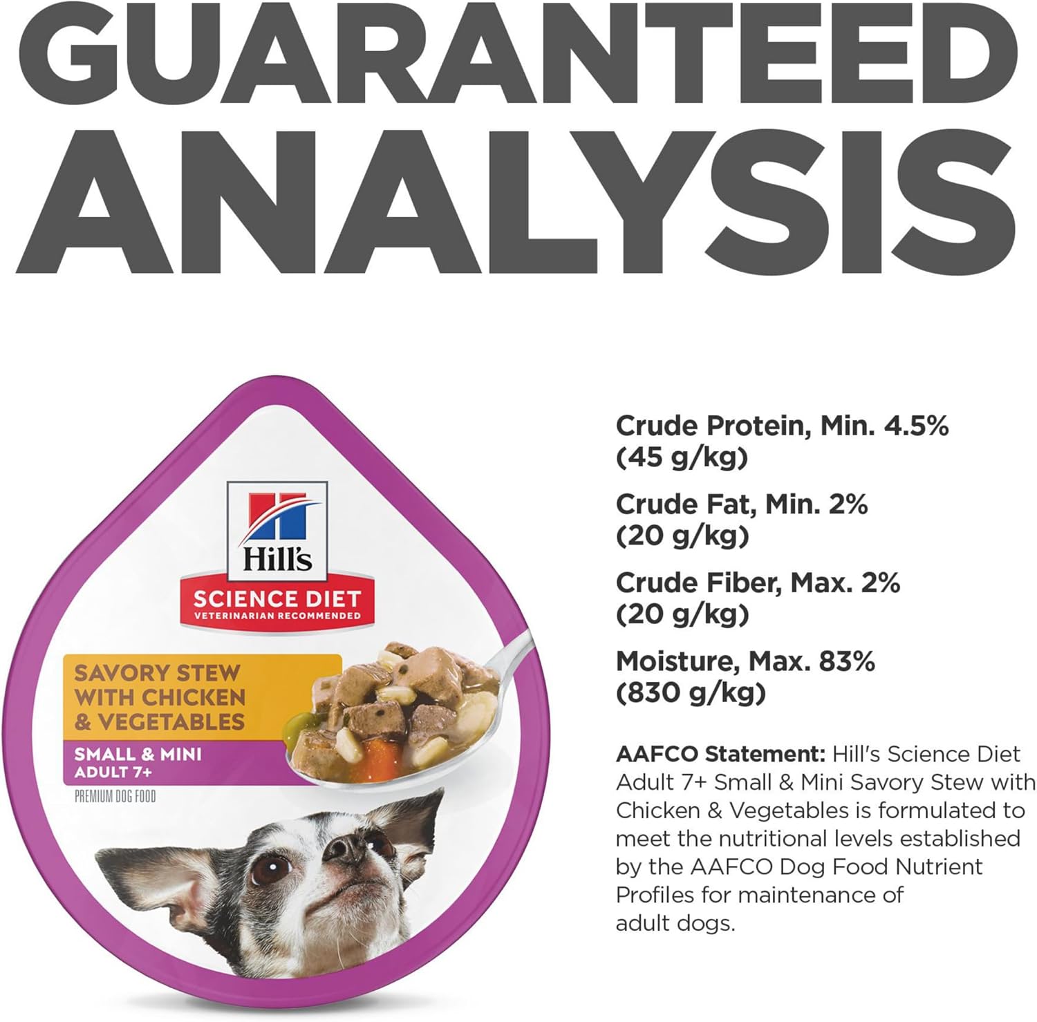 Hill's Science Diet Adult 7+ Small & Mini Wet Dog Food, Chicken & Vegetables, 3.5 oz. Trays, 12-Pack - Image 10