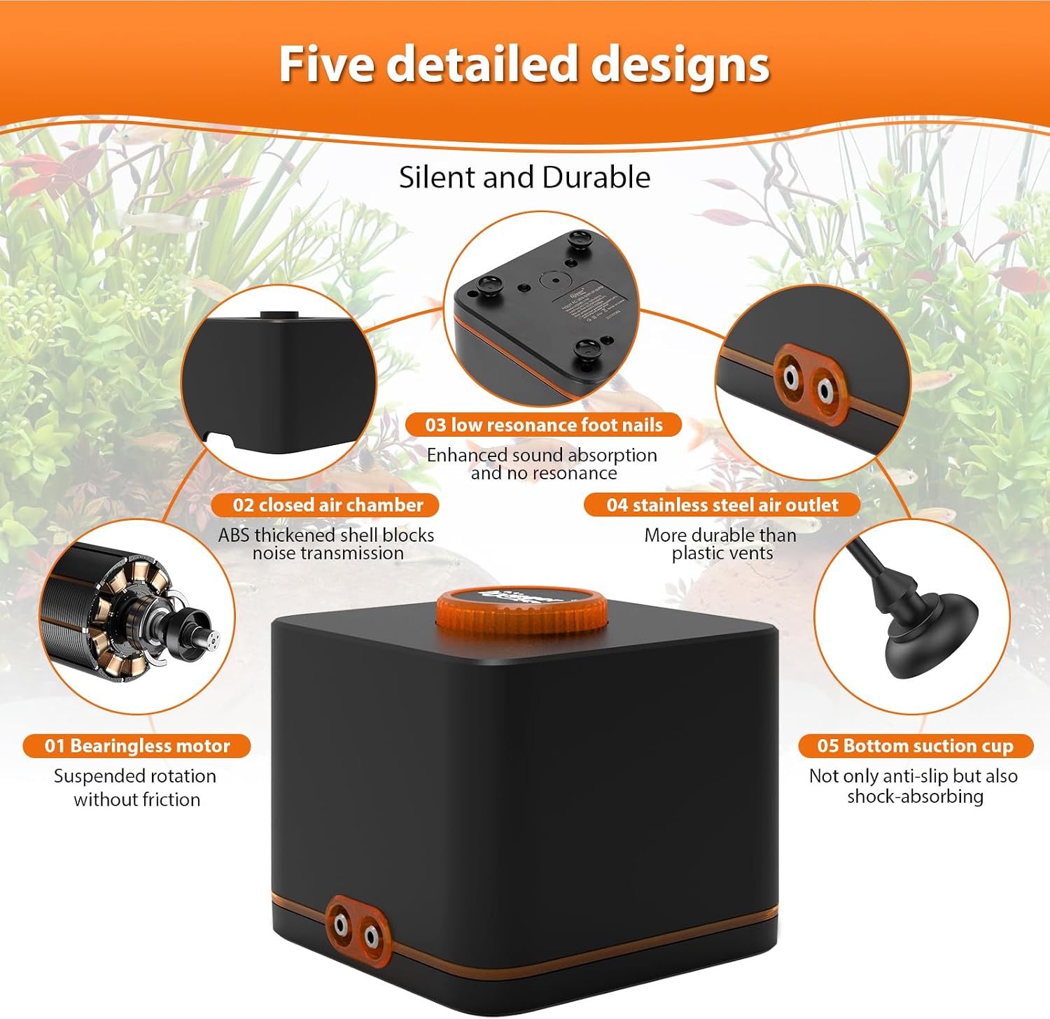 Hygger aquarium pump rubber feet for vibration and noise reduction