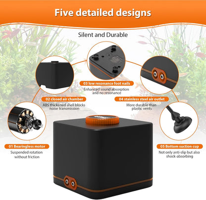Hygger aquarium pump rubber feet for vibration and noise reduction