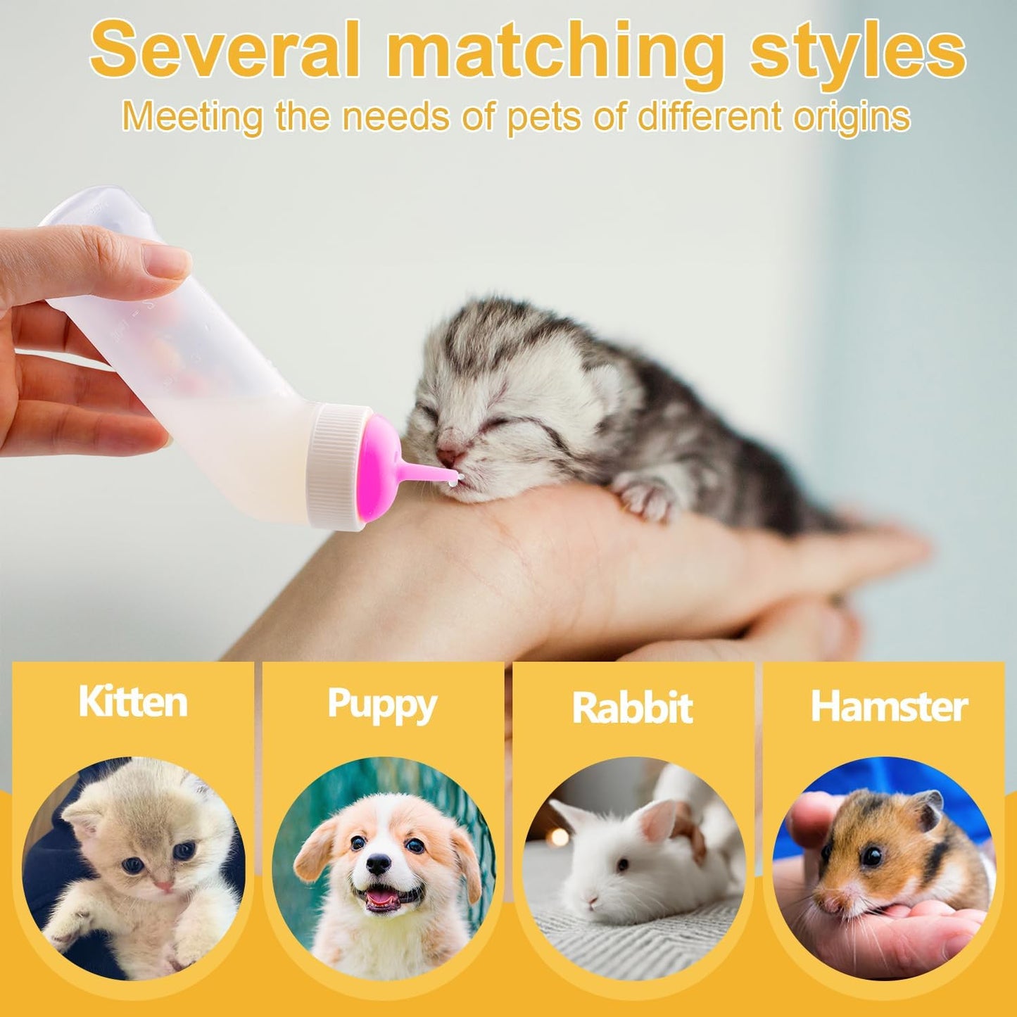 Liquid watering syringe assembly with soft pink tip for nursing weak or newborn small mammals.