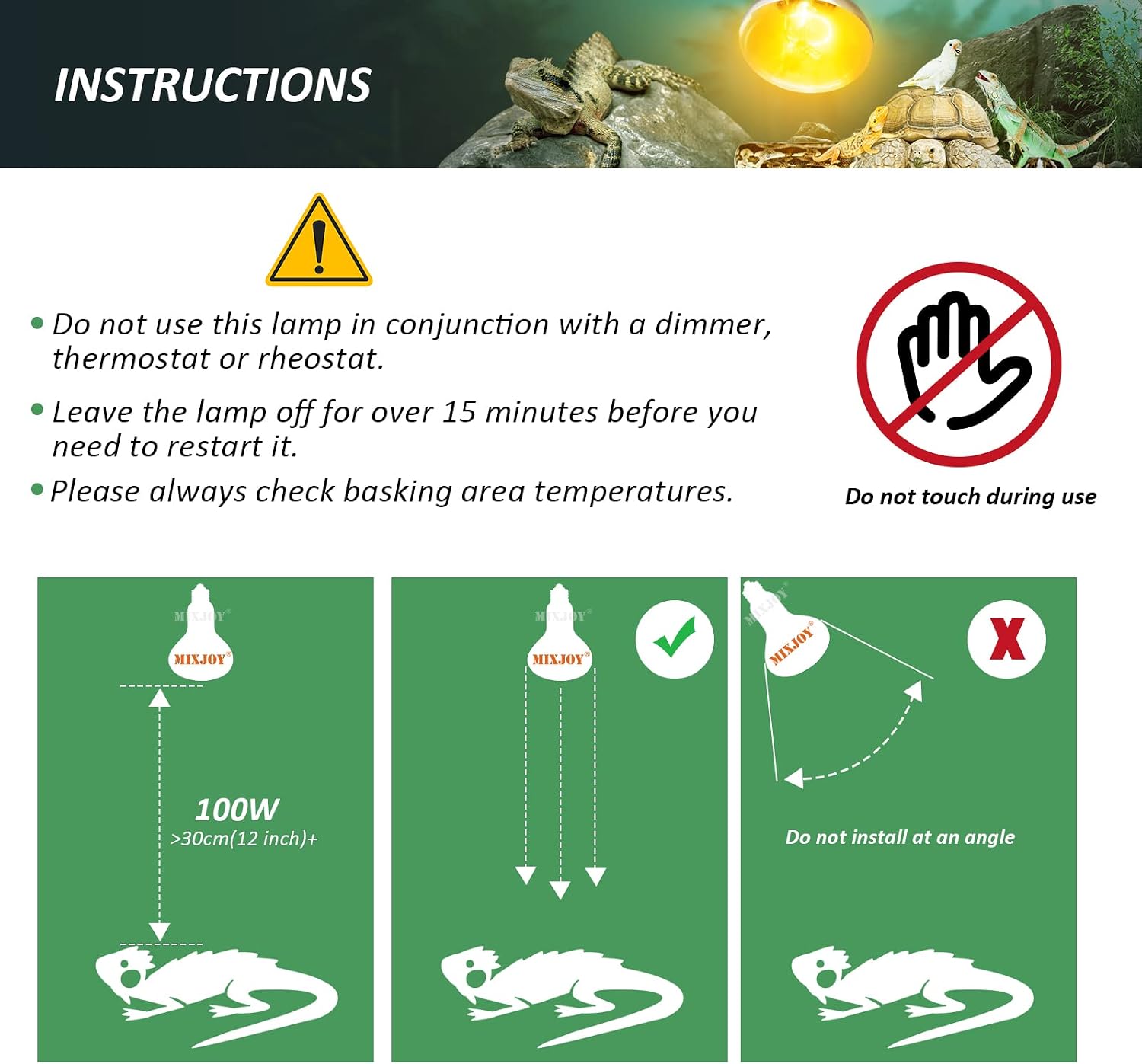 MIXJOY mercury vapor basking light providing warmth for bearded dragons and tortoises