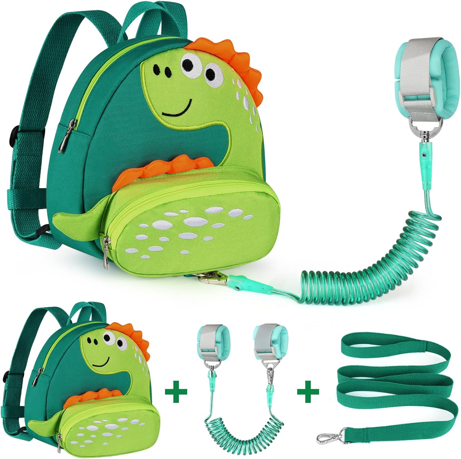 Accmor dinosaur toddler harness backpack front view