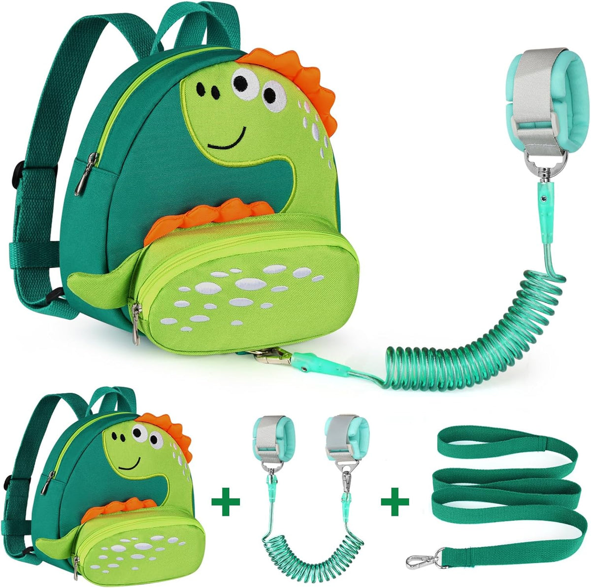 Accmor dinosaur toddler harness backpack front view