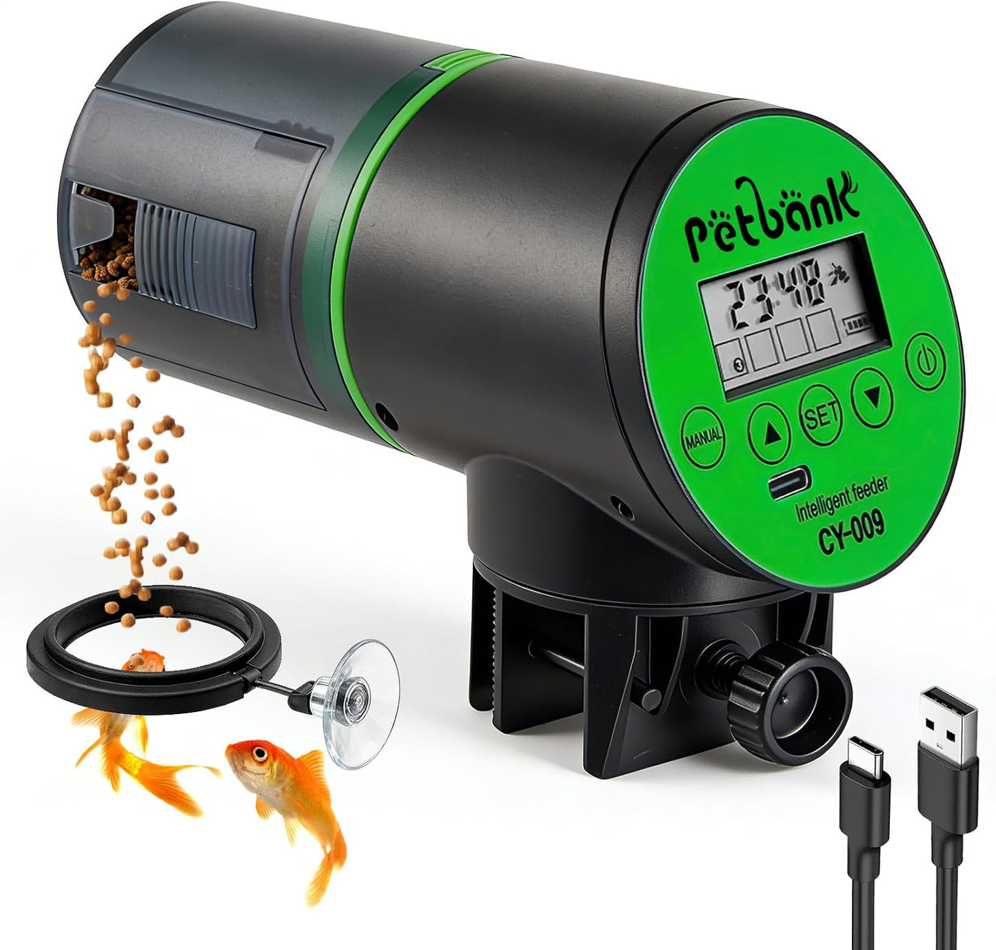 Automatic Fish Feeder - Rechargeable Timer Fish Feeder with USB Charger Cable, Fish Food Dispenser for Aquarium or Fish Tank - Image 10