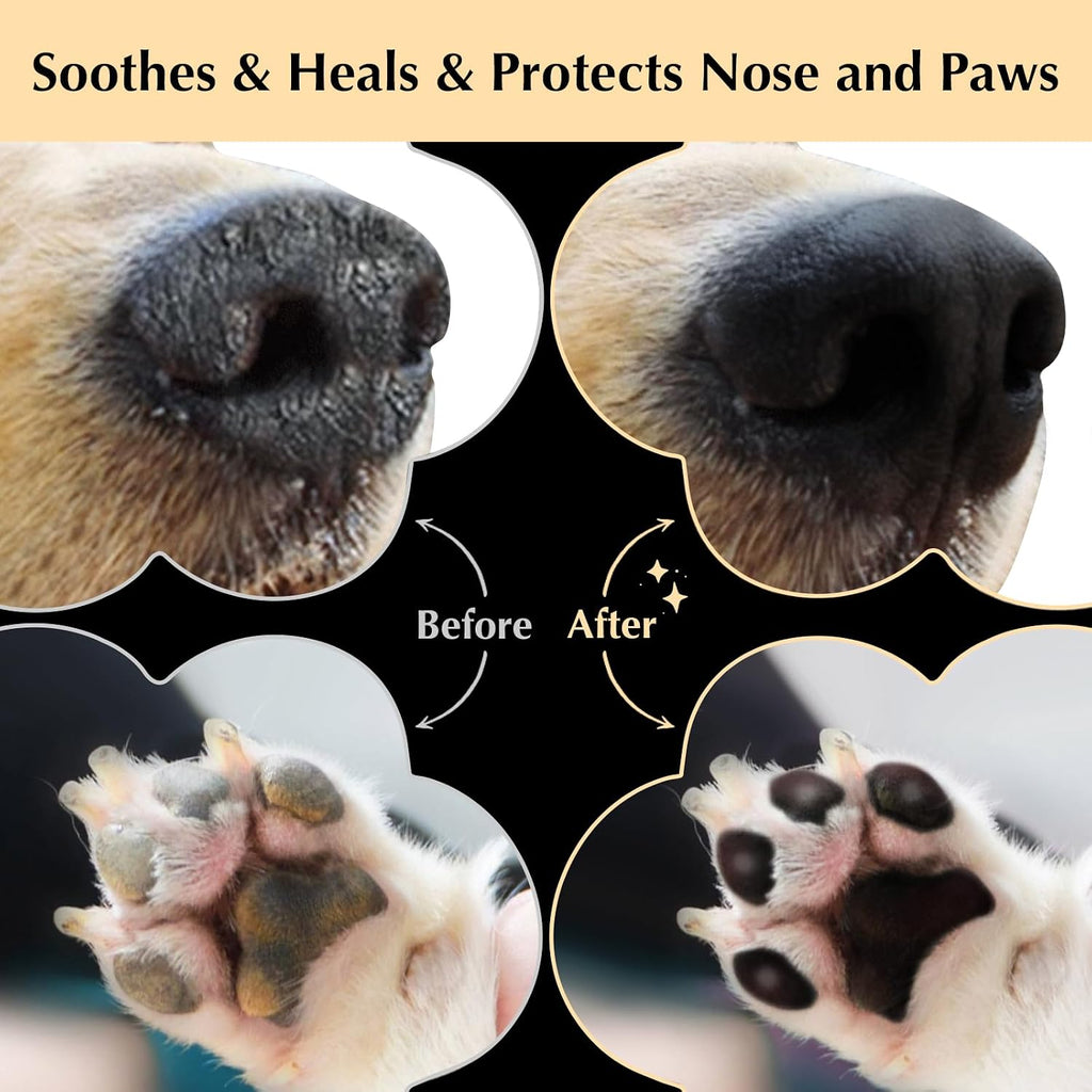 Close up of Tinioey paw balm texture and natural ingredients