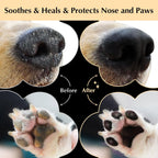 Close up of Tinioey paw balm texture and natural ingredients